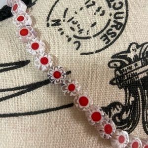 Vintage Flower Beaded Necklace & Earring 🌹